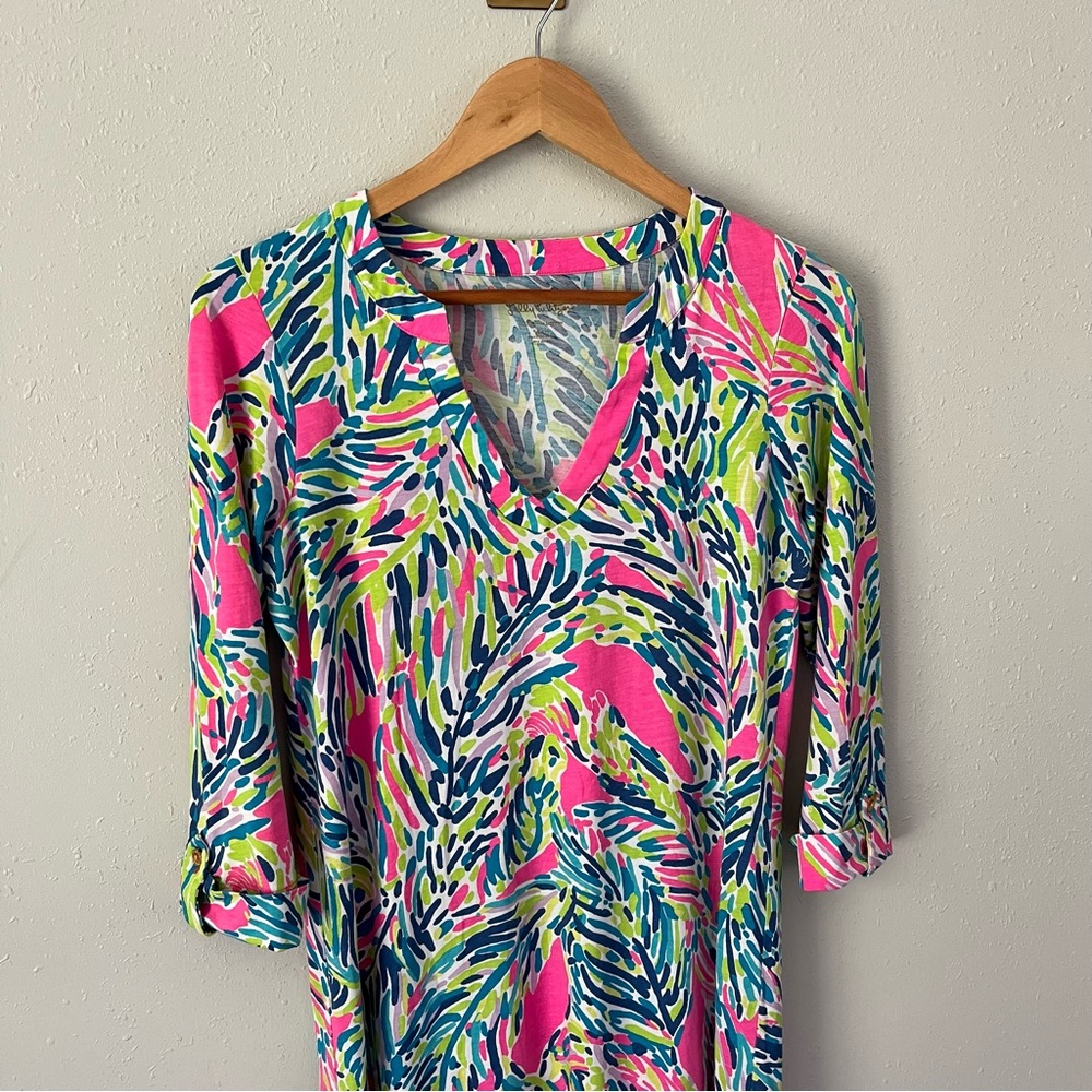 LILLY PULITZER ROSSMORE DRESS MULTI PALM READER SIZE SMALL - Picture 7 of 12